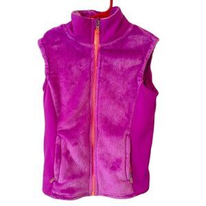 Champion Vest Girls Sleeveless Jacket M (8 -10)Purple Fuzzy Full Zip Turtleneck